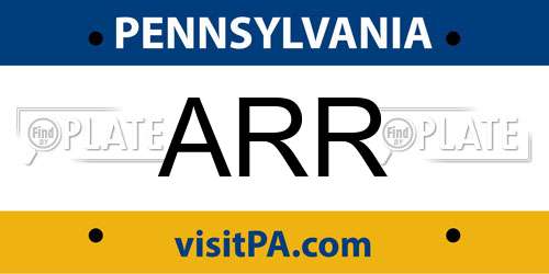 ARR Pennsylvania License Plate