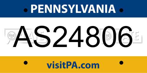 AS24806 Pennsylvania License Plate