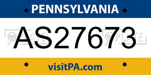 AS27673 Pennsylvania License Plate