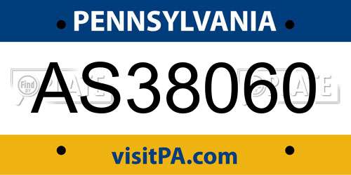 AS38060 Pennsylvania License Plate