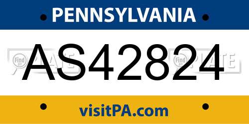 AS42824 Pennsylvania License Plate