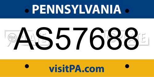 AS57688 Pennsylvania License Plate