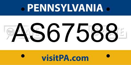 AS67588 Pennsylvania License Plate