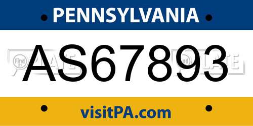 AS67893 Pennsylvania License Plate
