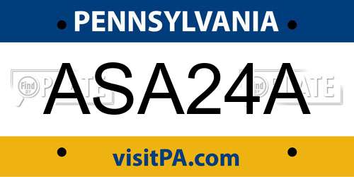 ASA24A Pennsylvania License Plate