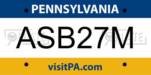 ASB27M Pennsylvania License Plate