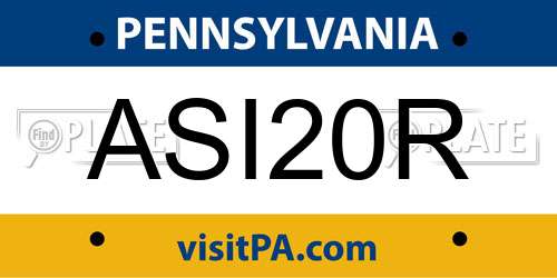ASI20R Pennsylvania License Plate