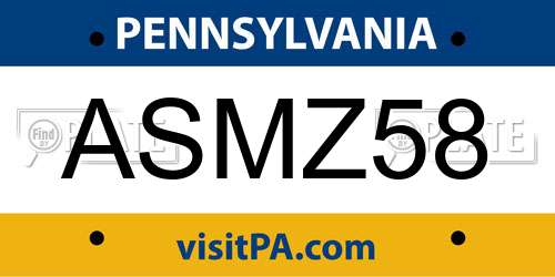 ASMZ58 Pennsylvania License Plate