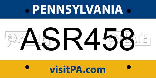 ASR458 Pennsylvania License Plate