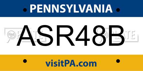 ASR48B Pennsylvania License Plate