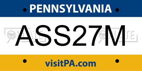 ASS27M Pennsylvania License Plate