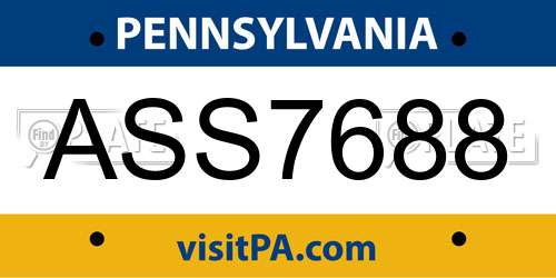 ASS7688 Pennsylvania License Plate