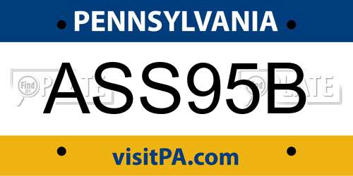 ASS95B Pennsylvania License Plate