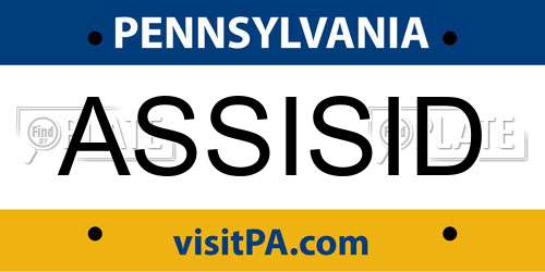 ASSISID Pennsylvania License Plate