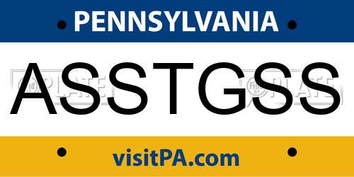 ASSTGSS Pennsylvania License Plate