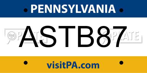 ASTB87 Pennsylvania License Plate