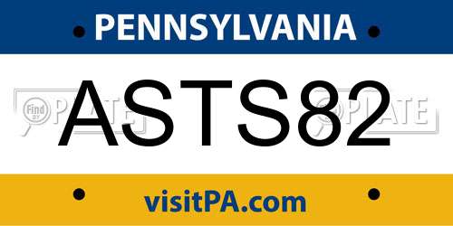 ASTS82 Pennsylvania License Plate