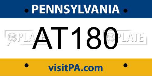 AT180 Pennsylvania License Plate