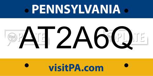 AT2A6Q Pennsylvania License Plate
