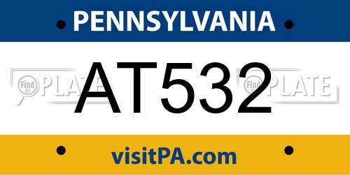 AT532 Pennsylvania License Plate