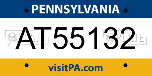 AT55132 Pennsylvania License Plate