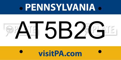 AT5B2G Pennsylvania License Plate