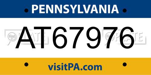 AT67976 Pennsylvania License Plate