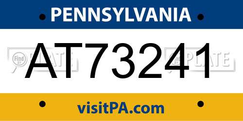 AT73241 Pennsylvania License Plate