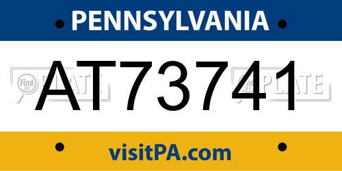 AT73741 Pennsylvania License Plate