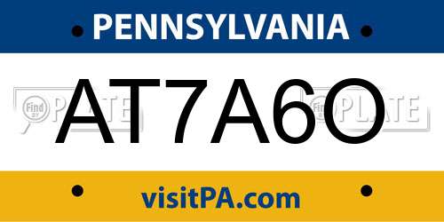 AT7A6O Pennsylvania License Plate