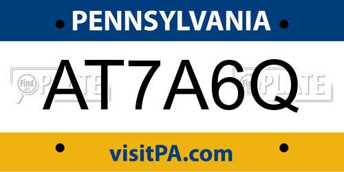 AT7A6Q Pennsylvania License Plate