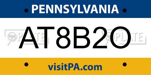 AT8B2O Pennsylvania License Plate