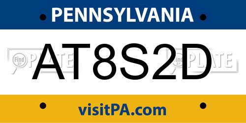 AT8S2D Pennsylvania License Plate