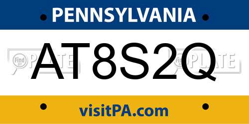 AT8S2Q Pennsylvania License Plate