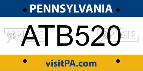 ATB520 Pennsylvania License Plate