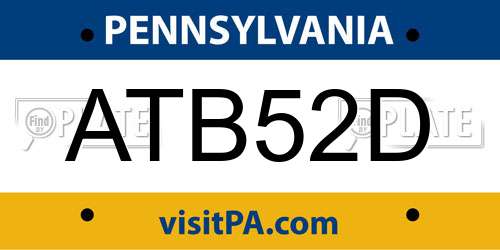 ATB52D Pennsylvania License Plate