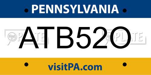 ATB52O Pennsylvania License Plate