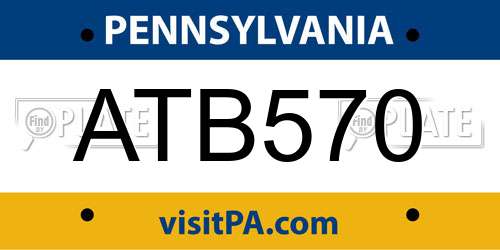 ATB570 Pennsylvania License Plate