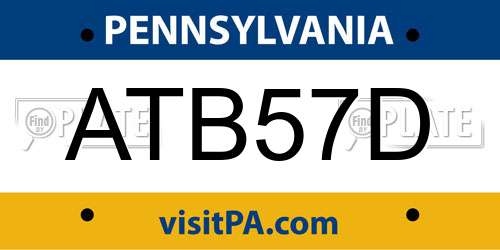 ATB57D Pennsylvania License Plate