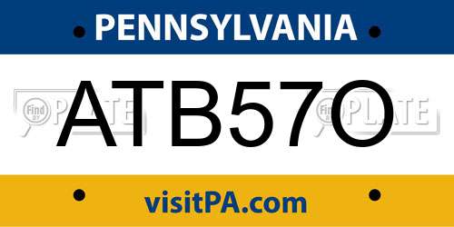 ATB57O Pennsylvania License Plate