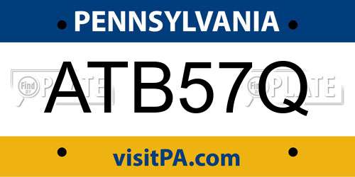 ATB57Q Pennsylvania License Plate