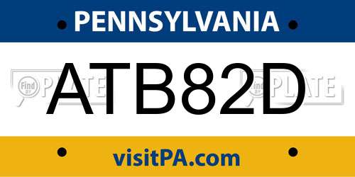 ATB82D Pennsylvania License Plate