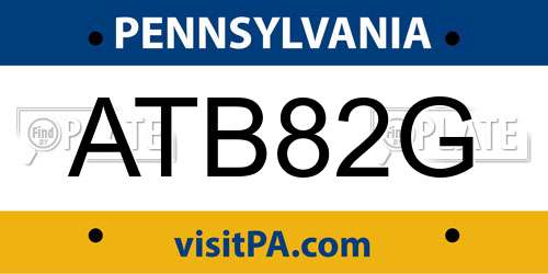 ATB82G Pennsylvania License Plate