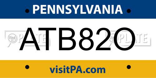 ATB82O Pennsylvania License Plate