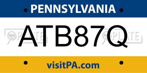 ATB87Q Pennsylvania License Plate