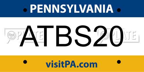 ATBS20 Pennsylvania License Plate
