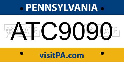 ATC9090 Pennsylvania License Plate