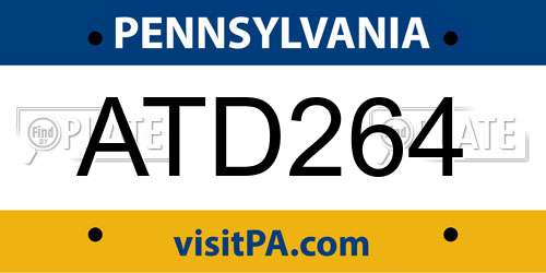 ATD264 Pennsylvania License Plate