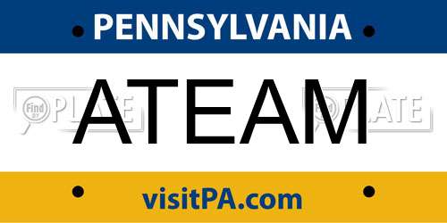 ATEAM Pennsylvania License Plate