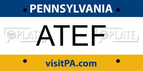 ATEF Pennsylvania License Plate